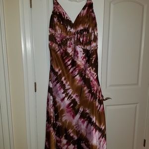 Cachet beaded evening gown 24w brown/pink/white
